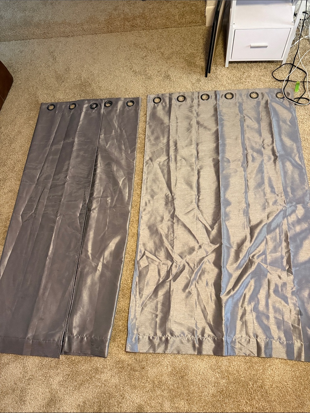 Grommet Top Window Curtains in Light Gray - Set of 3